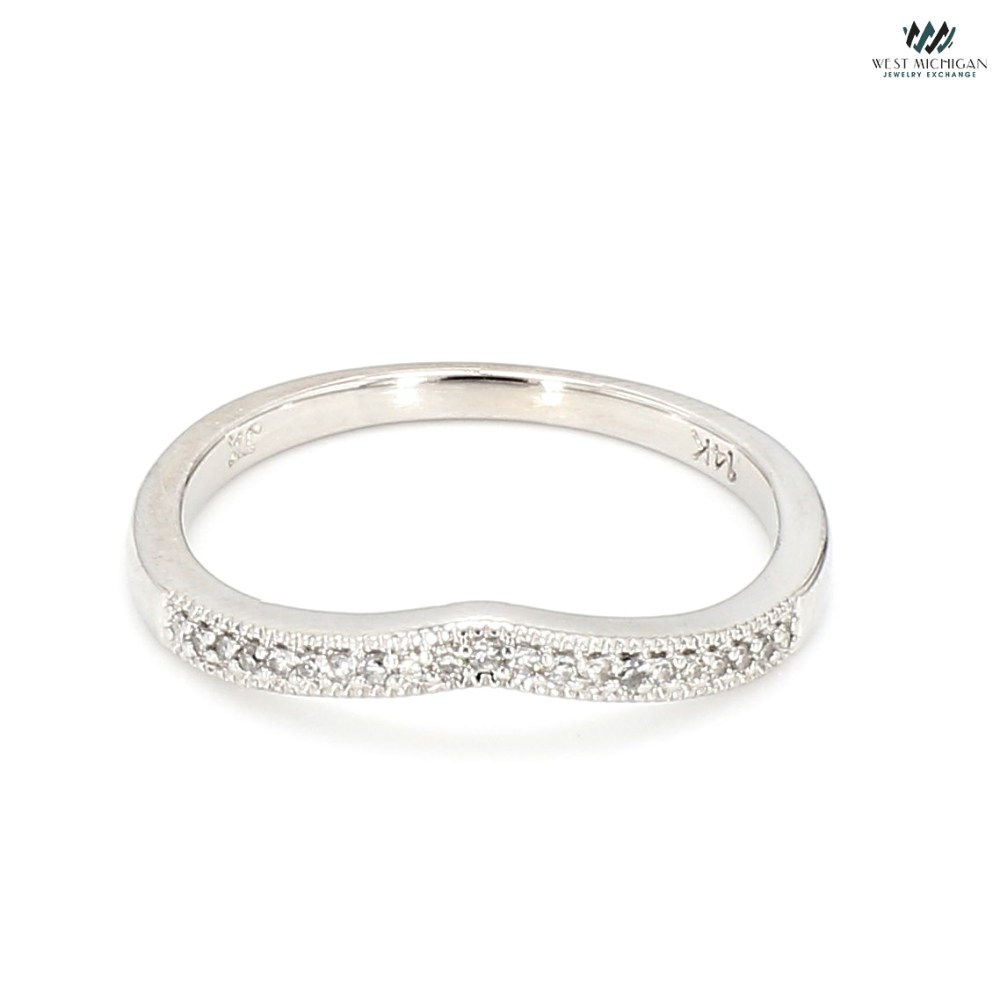 White gold diamond Curve Wedding Band   R12320