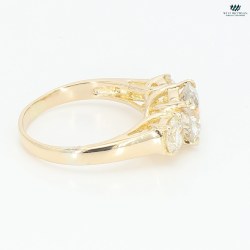 Classic 3.21 CTW three stone gold diamond ring R121121Z