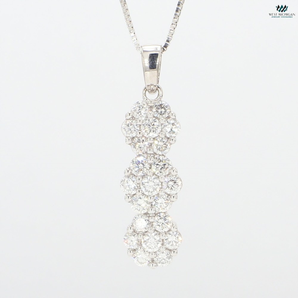 Diamond Triple Flower Necklace R12770