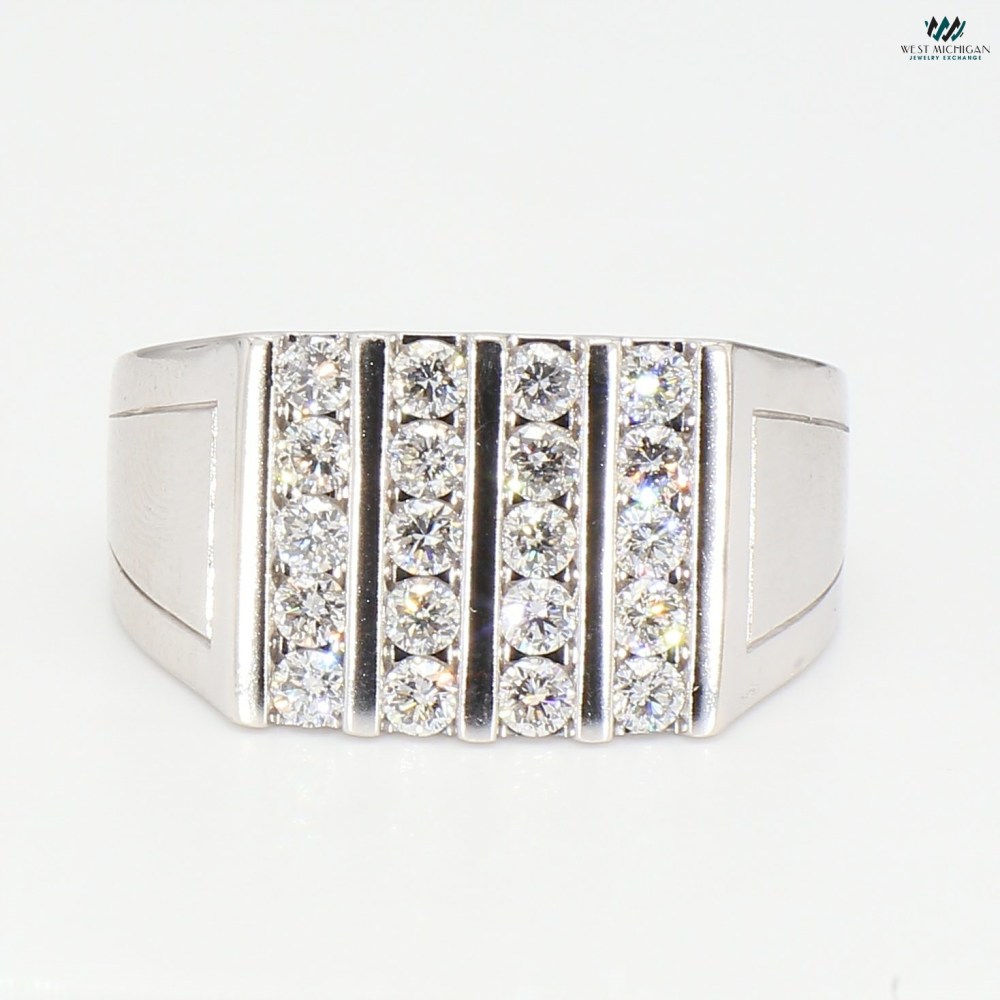 White gold men's diamond ring R13039E
