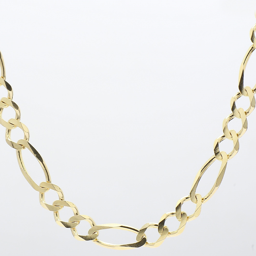 10K Gold Figaro Chain Necklace| 15.45 Grams| Length 22"| 5.40MM -N13928