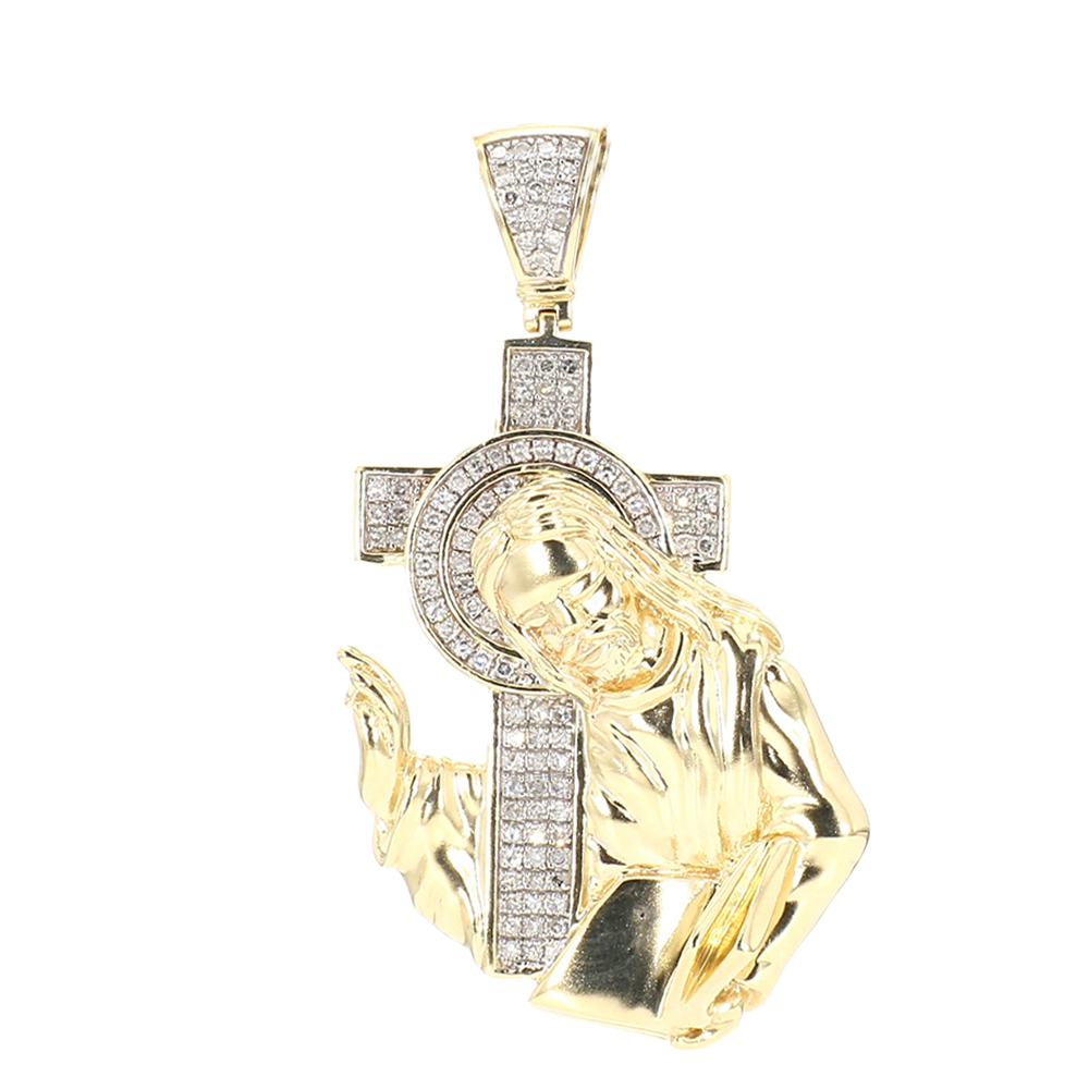 10k Jesus diamond pendant 頷け top チカーノ