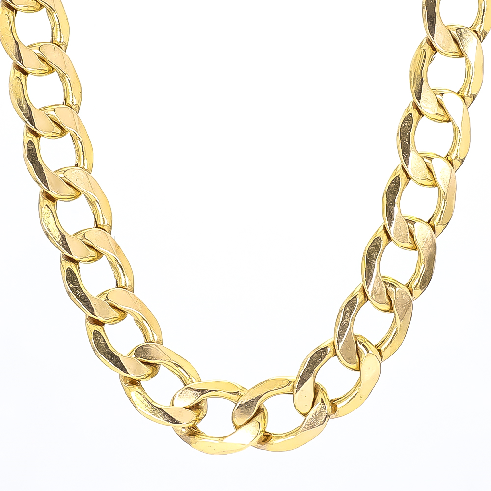 10K Gold Curb Link Necklace| 11.40Grams| Length 22"| 6.90MM- N14164