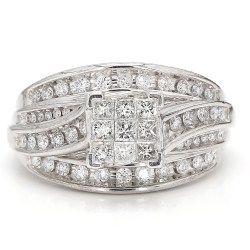 10K White Gold Diamond Engagement Ring| 1.00 CT TDW| 8.10 Grams| Size 7"- BB12937