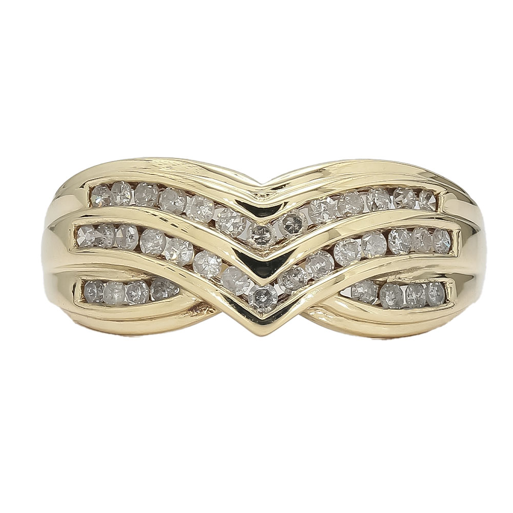 10K Yellow Gold Diamond Ring| 0.50 CT TDW| 4.00 Grams| Size 8.5"- R10501